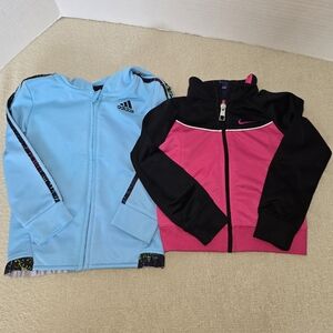 Adidas Blue and Nike Pink Girl's Athletic Jacket size 24M